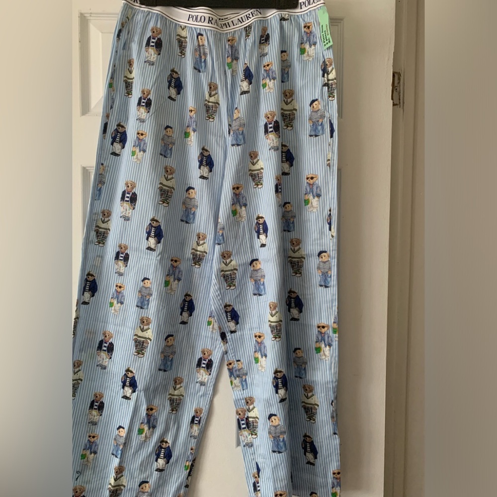 Polo Ralph Lauren Iconic Madison Bear Striped Pajama Set size XL NWT - Picture 7 of 10